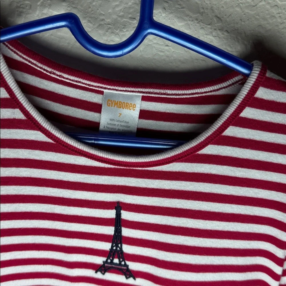 Gymboree Red & White Striped Eiffel Tower Long‎ Sleeve Top